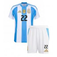 Argentinien Lautaro Martinez #22 Fußballbekleidung Heimtrikot Kinder Copa America 2024 Kurzarm (+ kurze hosen)